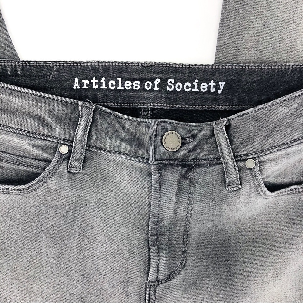 NWT Articles of Society Gray Skinny Ankle Jeans Size 27 Waist Rise 9" - Picture 4 of 8